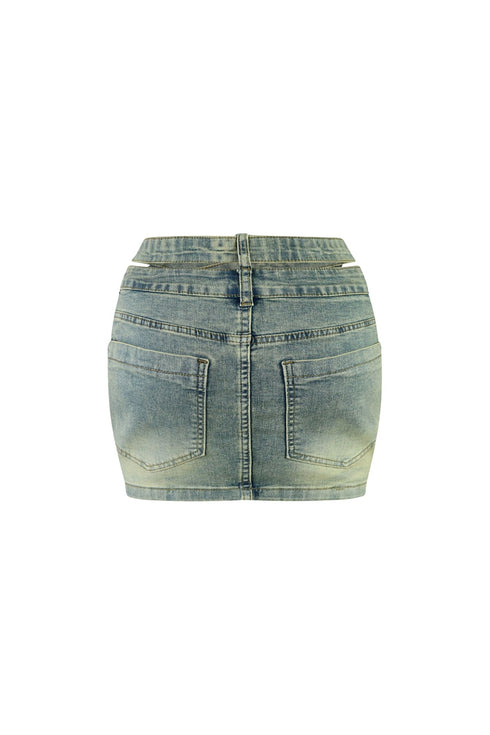 Tic Tac Toe Side Cut Out Mini Skirt
